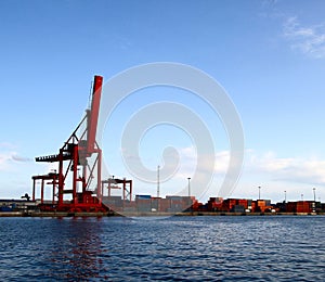 Cargo crane in port