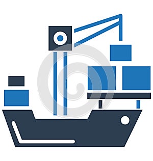 Cargo, crane Vector Icon Icon can be easily modified or edit