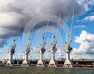 Cargo cranes at the port of Antwerp