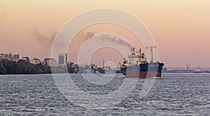 Cargo on the Danube river