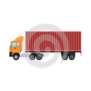 Cargo delivery, parcels, freight. Shipping, deliveries service on truck.