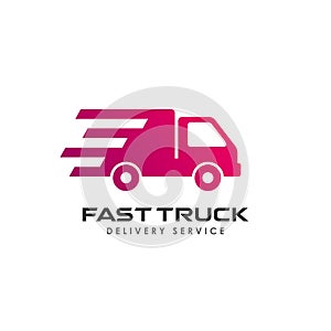 cargo delivery services logo design. fast truck vector icon design