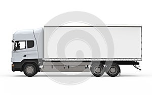 Cargo Delivery Truck Isolated on White Background