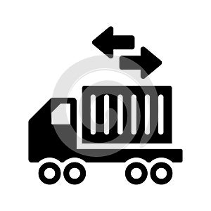 Cargo, export, importer icon. Black vector graphics