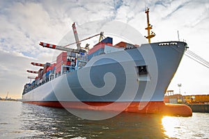 Cargo freight container ship