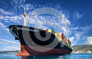 Cargo freight, container ship