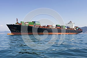 Cargo freight, container ship in sea