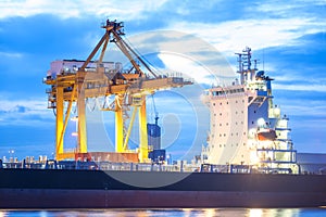 Cargo freight ship Industry and transportation concept
