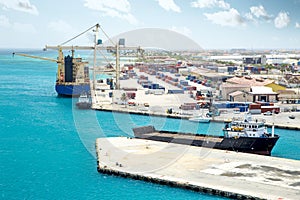 Cargo harbor on Aruba