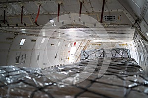 Cargo inside main deck of aircraft
