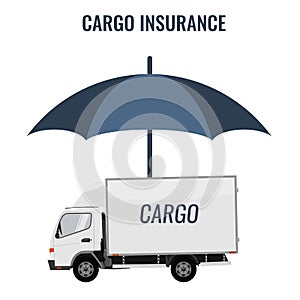 Cargo insurance guarantee of delivery. Flat color design icon.