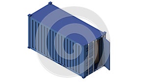 Cargo intermodal isometric 3d container delivery. Freight industry, export, industrial storage goods, import heavy