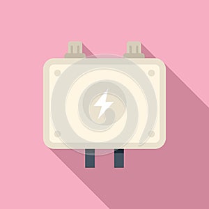 Cargo junction box icon flat vector. Wall safety