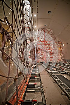 Cargo load inside an airplane