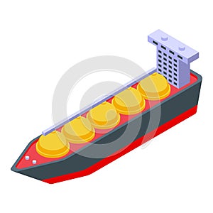 Cargo maritime ship icon isometric vector. Gas carrier