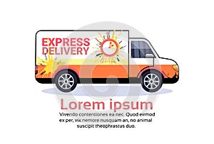 Cargo minivan delivery transport parcel packages international transportation shipping industrial concept isolated flat