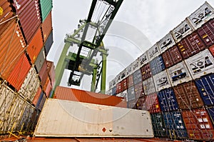 Cargo Operation aboard Container Ship photo
