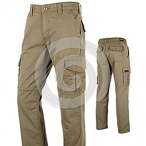 Cargo pants for men isolated on white background photo