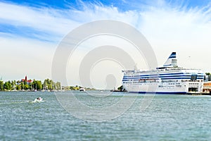 Cargo-passenger cruise ferry in Helsinki