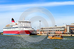 Cargo-passenger cruise ferry in Helsinki photo