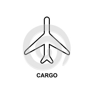 cargo plane icon. Element of simple web icon with name for mobile concept and web apps. Thin line cargo plane icon can be used for