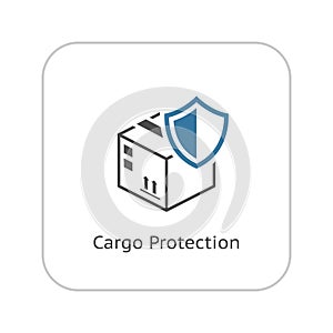Cargo Protection Icon. Flat Design