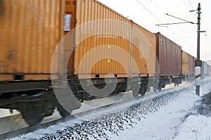 Cargo rail with container wagons
