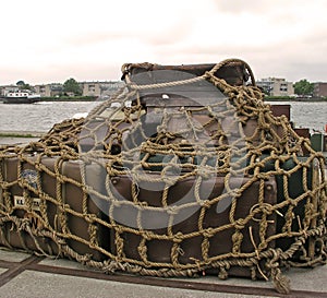 Cargo ready for shipment in Amsterdam harbor