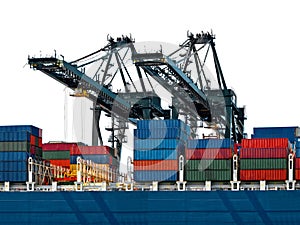 Cargo sea port. Sea cargo cranes.