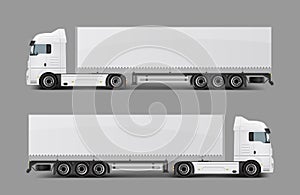Cargo semi truck with trailer realistic