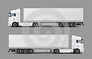 Cargo semi truck with trailer realistic vector