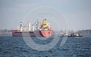 Cargo ship, Barge and Tugboat