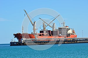 Cargo ship being loaded