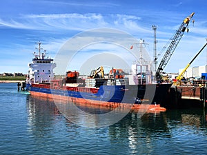 Cargo Ship at Harbour Berth.