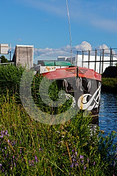 Cargo ship boat vessel, Canal Leuven Mechelen, Wijgmaal, Belgium