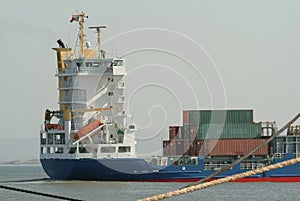 Cargo ship with containers