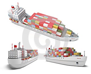 Cargo ship with containers