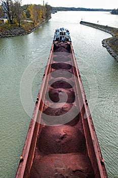 Cargo ship on Danube