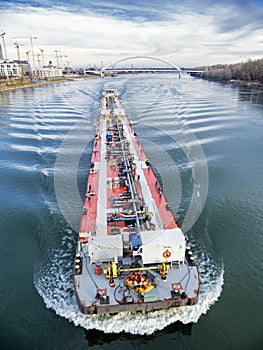 Cargo ship on the Danube