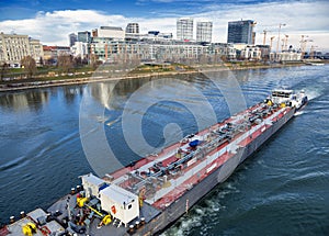 Cargo ship on the Danube
