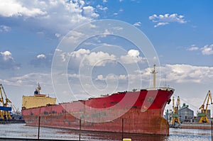 Cargo ship on dock