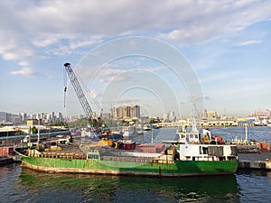 Cargo Ship Docked in Cebu Port, Philippines