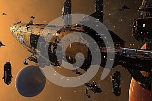 Cargo Ship Docking at Spaceport