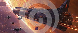 Cargo Ship Docking at Spaceport