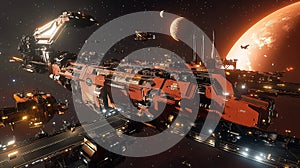 Cargo Ship Docking at Spaceport