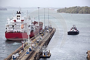 Cargo Ship Entering Gatun Lake