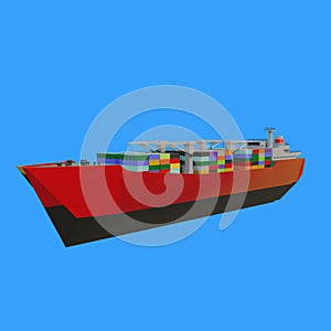 cargo ship front look 3d object