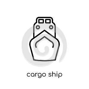 Cargo Ship Front View icon. Trendy modern flat linear vector Car