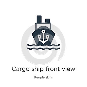 Cargo ship front view icon vector. Trendy flat cargo ship front view icon from people skills collection isolated on white