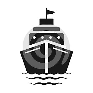 Cargo Ship Front View Logo Icon. vector illustration